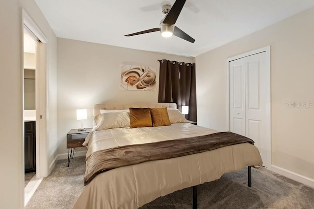1257 Challenge Dr, Davenport, FL 33896 - bedroom featuring light carpet, a closet, and ceiling fan