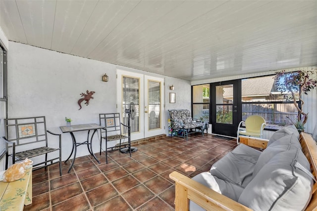 sunroom with french doors