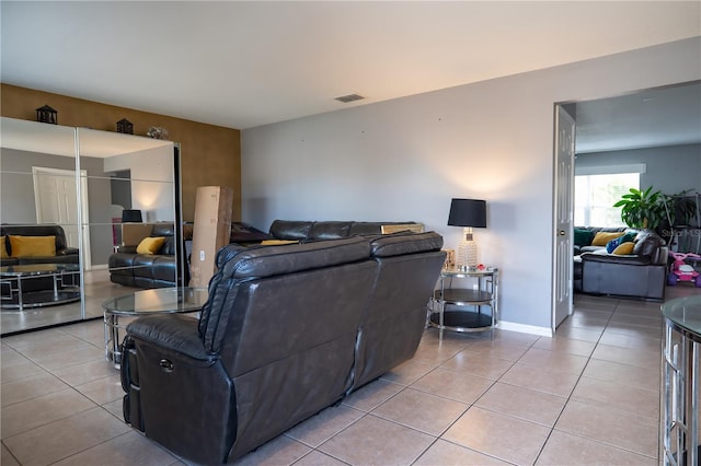 view of tiled living room