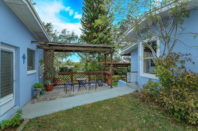 view of patio / terrace with a pergola