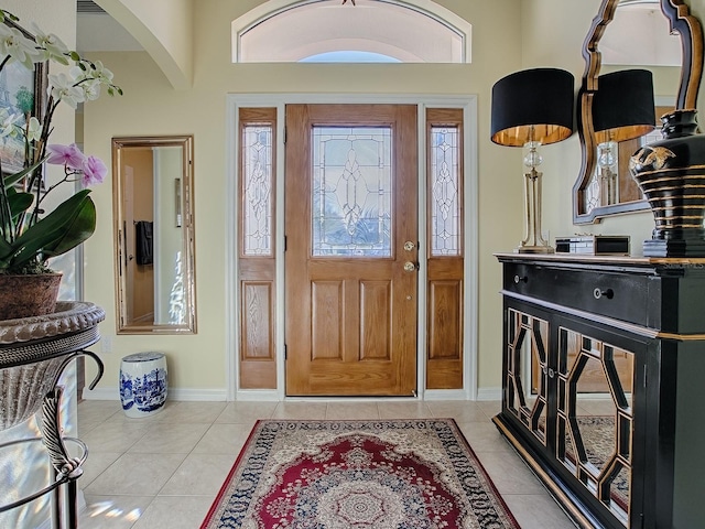 view of tiled entrance foyer