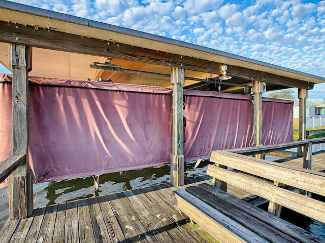 view of dock area