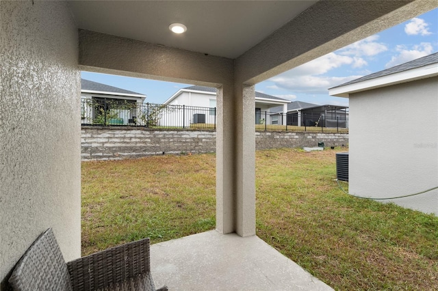 view of yard featuring central AC