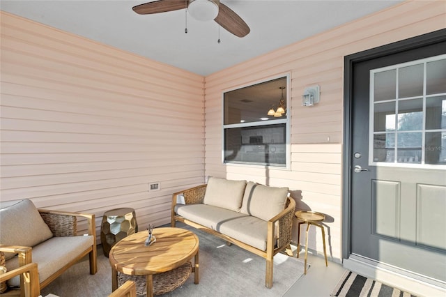 17461 SE 93rd Retford Ter, The Villages, FL 32162 - view of patio featuring outdoor lounge area and a ceiling fan