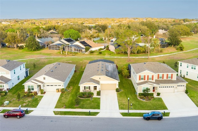 drone / aerial view with a residential view