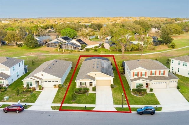 birds eye view of property featuring a residential view