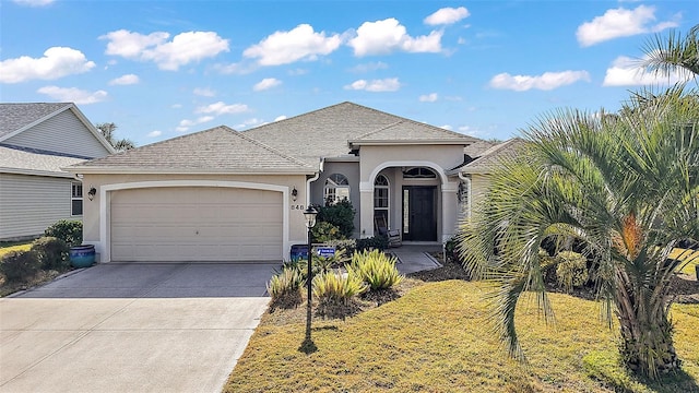 view of front of house with a garage