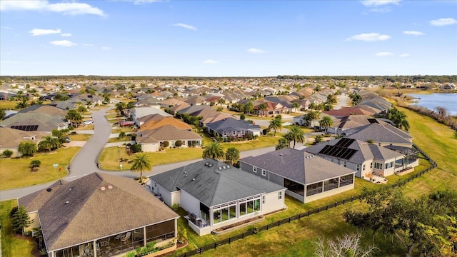 aerial view with a residential view