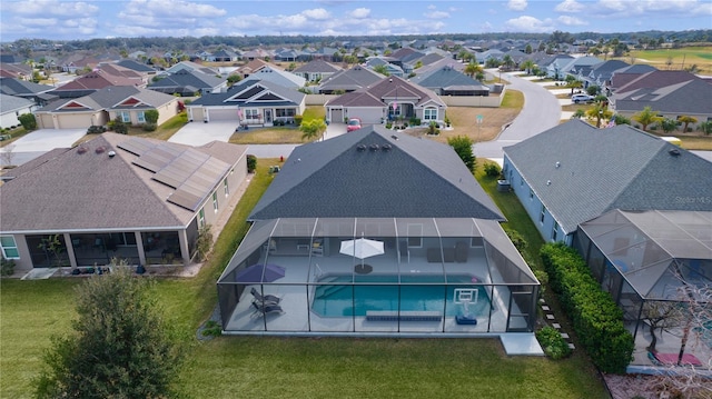 aerial view with a residential view