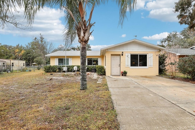 view of single story home