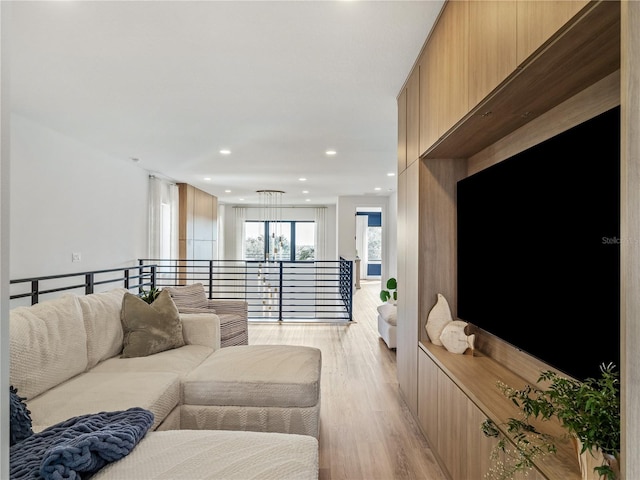 living room featuring light hardwood / wood-style flooring