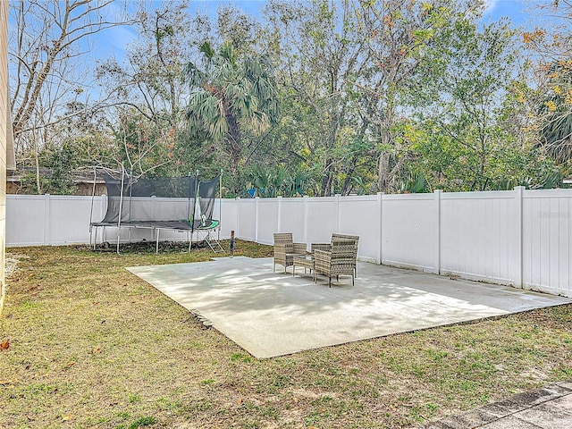 view of patio / terrace featuring a trampoline