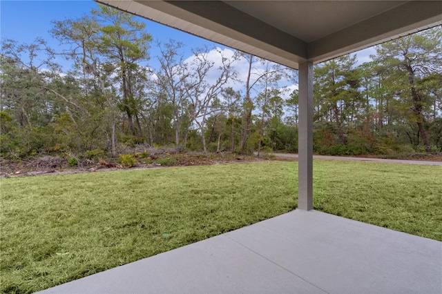 view of yard featuring a patio