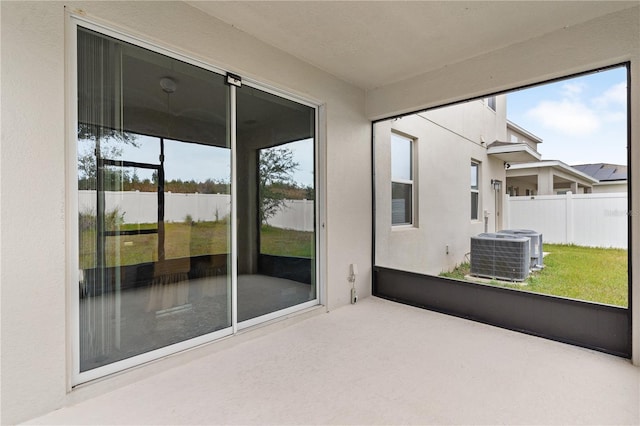 view of unfurnished sunroom