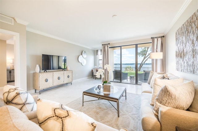 16300 County Road 455 Unit 414, Bella Collina, FL 34756 - living area with ornamental molding and baseboards