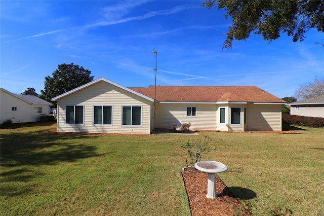 back of house featuring a yard