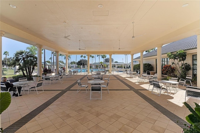 view of patio / terrace featuring a community pool