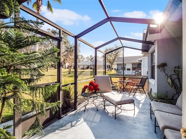 view of sunroom