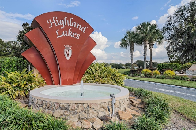 view of community sign