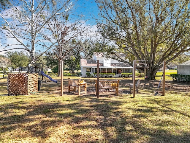 exterior space with a lawn