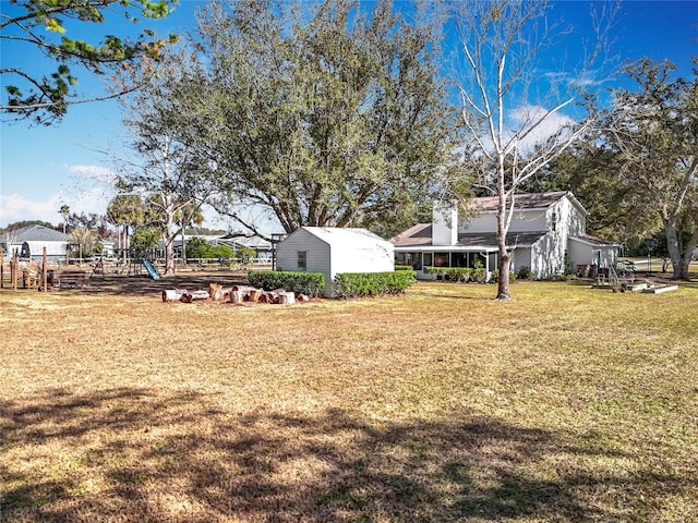 view of yard featuring a playground