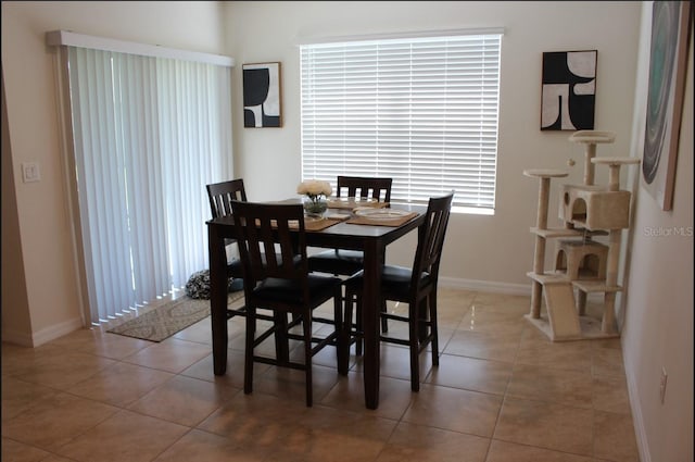 dining space featuring tile patterned flooring