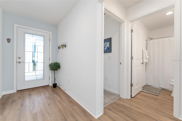 interior space featuring light wood-type flooring