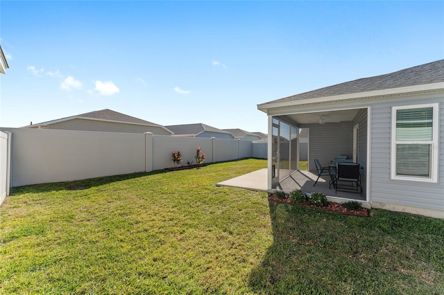 view of yard with a patio area