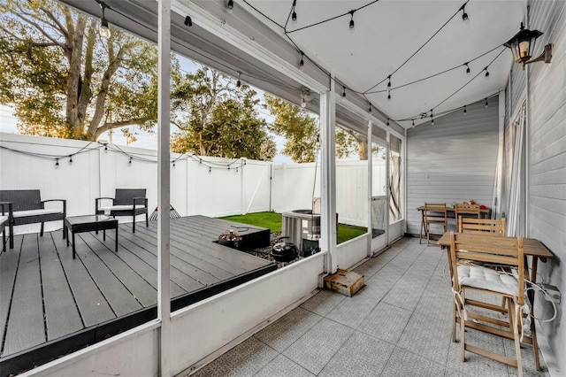 view of sunroom