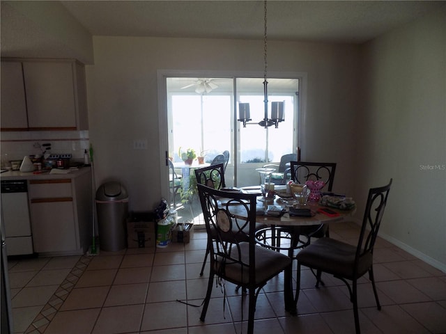 view of tiled dining room