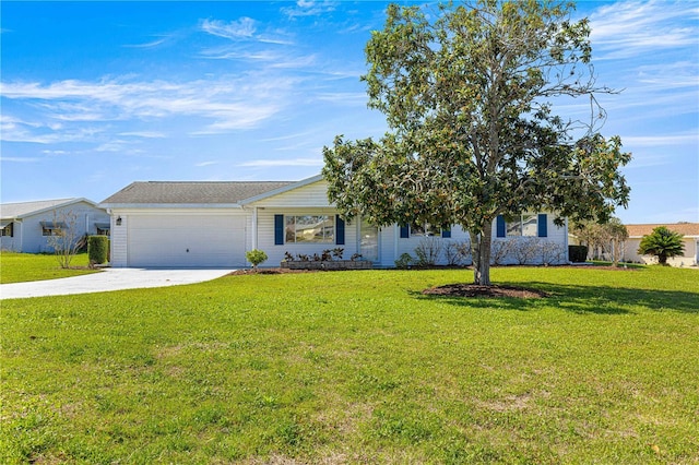 17664 SE 105th Ter, Summerfield, FL 34491 - view of front facade with concrete driveway, an attached garage, and a front lawn