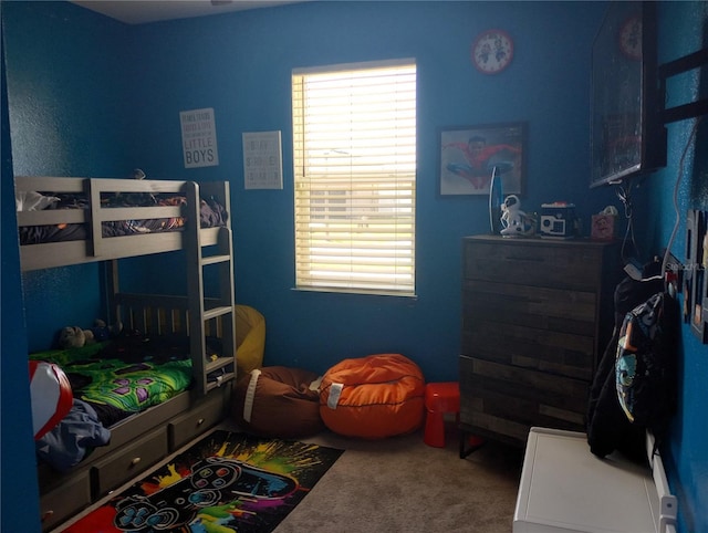 bedroom featuring multiple windows and carpet floors