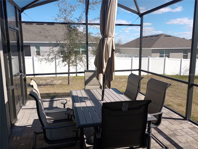 view of sunroom