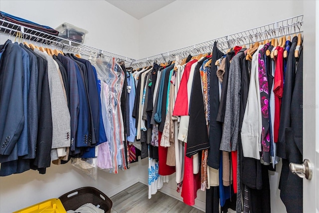 spacious closet featuring wood-type flooring