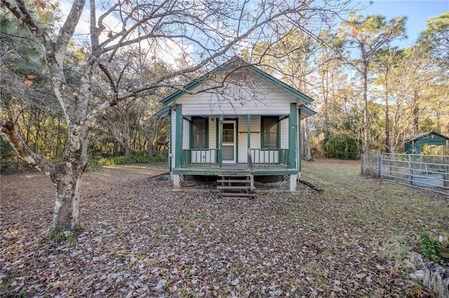 exterior space featuring a porch