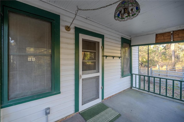 view of unfurnished sunroom