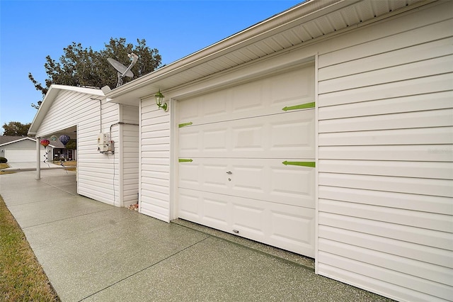 view of garage