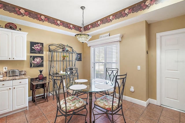 view of tiled dining area