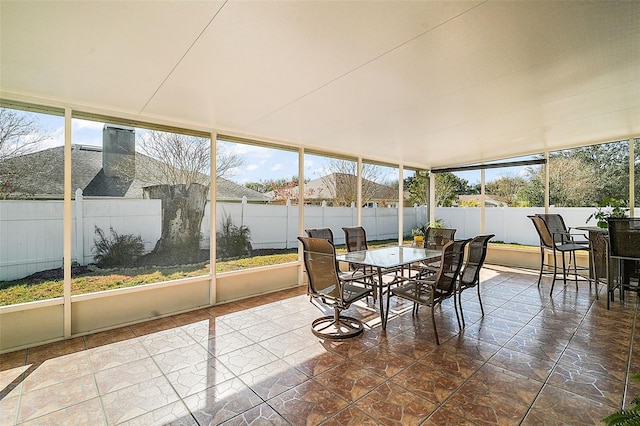 view of unfurnished sunroom