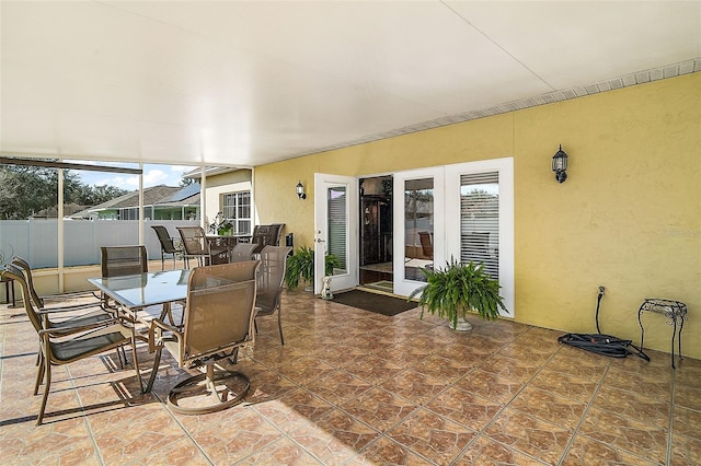 sunroom / solarium with french doors