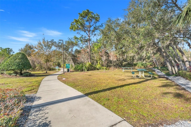 view of community featuring a lawn