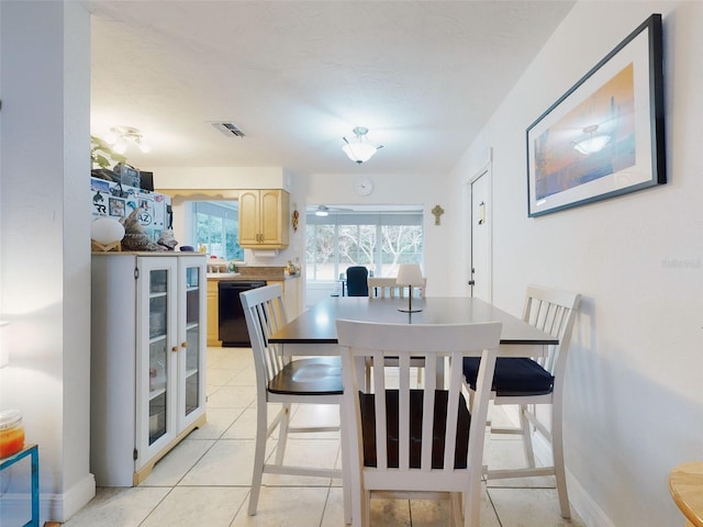 view of tiled dining room