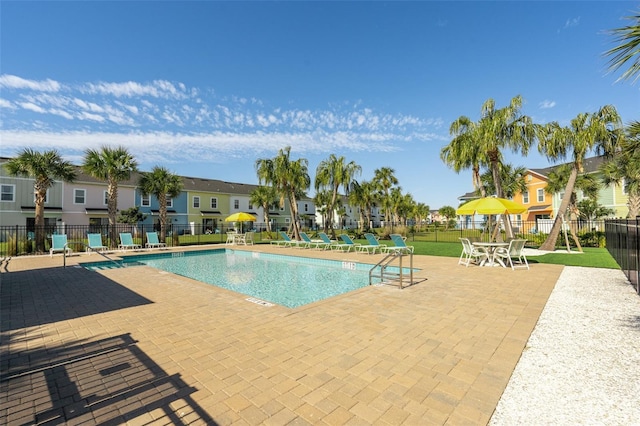 view of pool with a patio