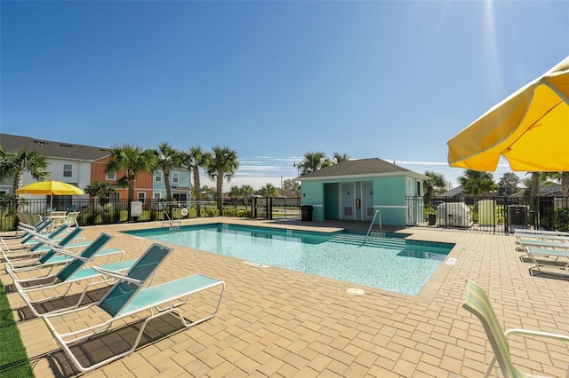 view of pool with a patio area