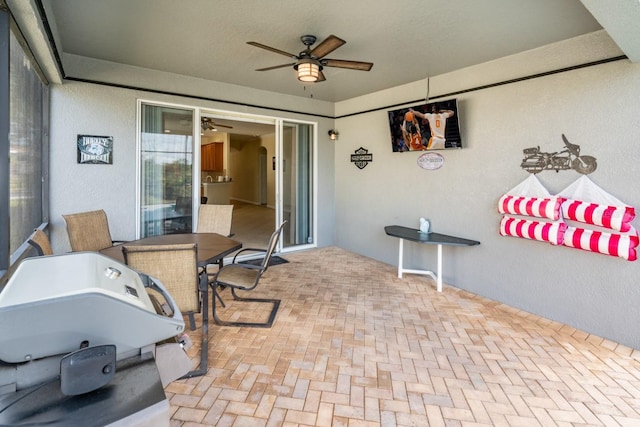 view of patio / terrace with ceiling fan