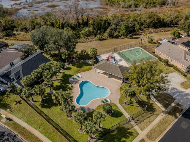 birds eye view of property