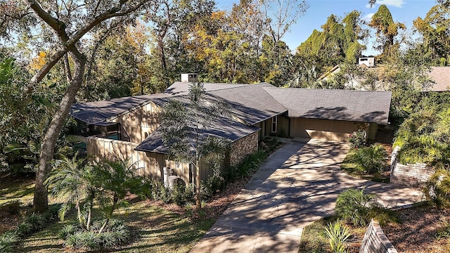 view of front of house with a garage