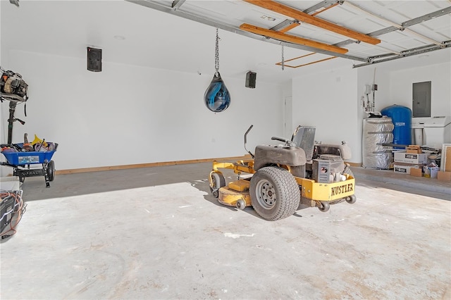 garage with electric panel