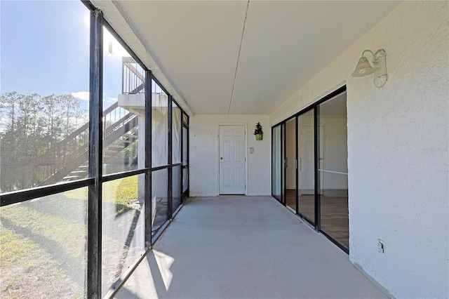 view of unfurnished sunroom