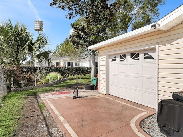 view of garage